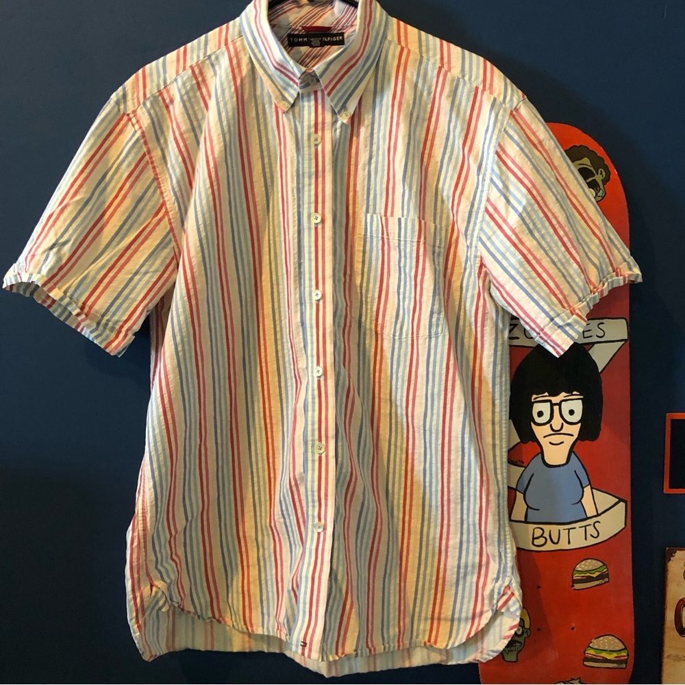Vintage Pastel Striped Tommy Hilfiger Button Down